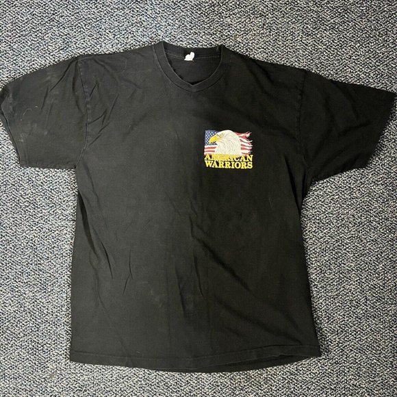 AMERICAN WARRIORS COTTON GRAPHIC T-SHIRT X-LARGE MILITARY - Picture 1 of 4